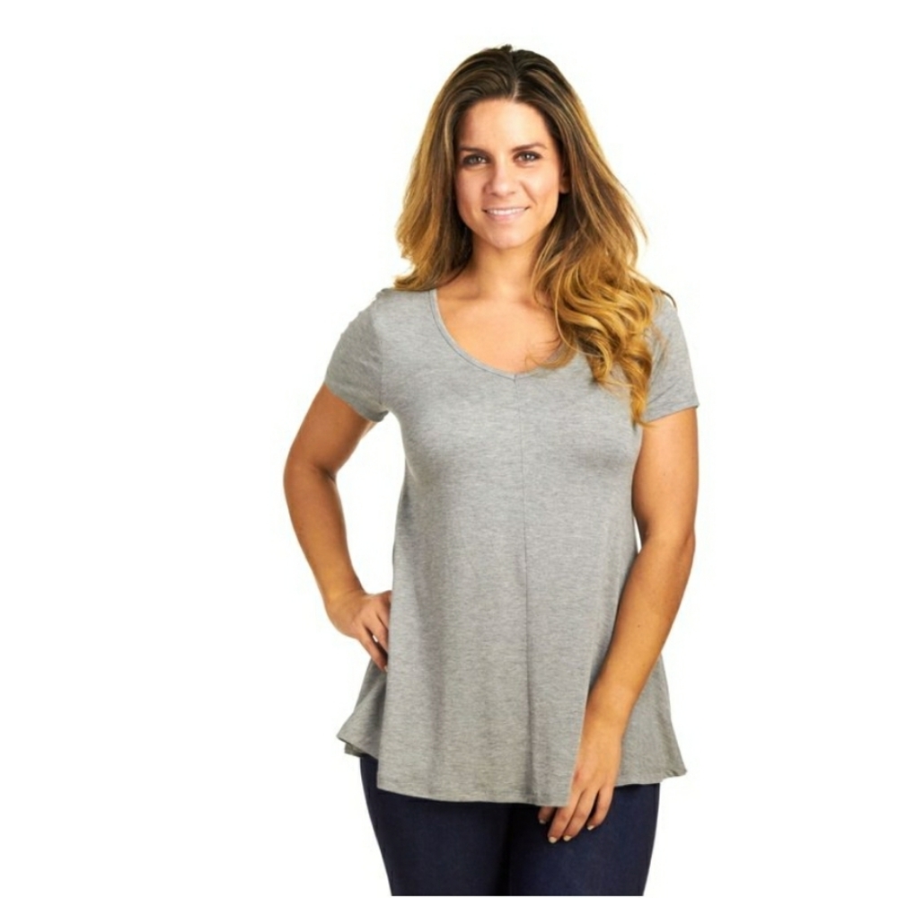 {Cupio} Large Grey Scoop neck going out top